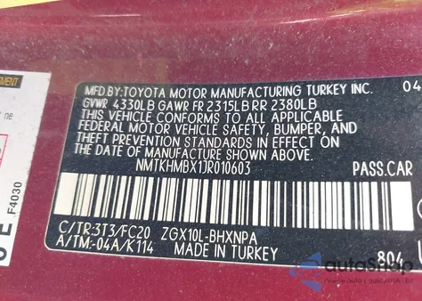 2018 Toyota C-Hr Xle Premium z USA, uszkodzony, nr VIN NMTKHMBX1JR010603